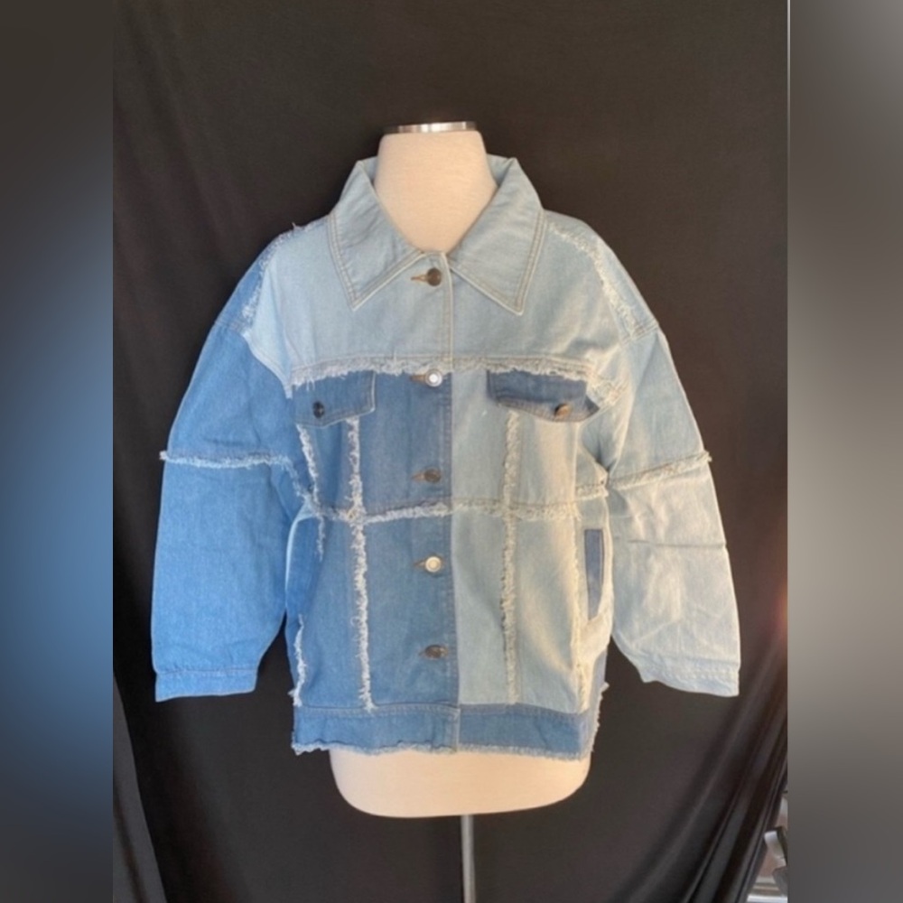 Women's Denim Patchwork Jacket Small - image 1